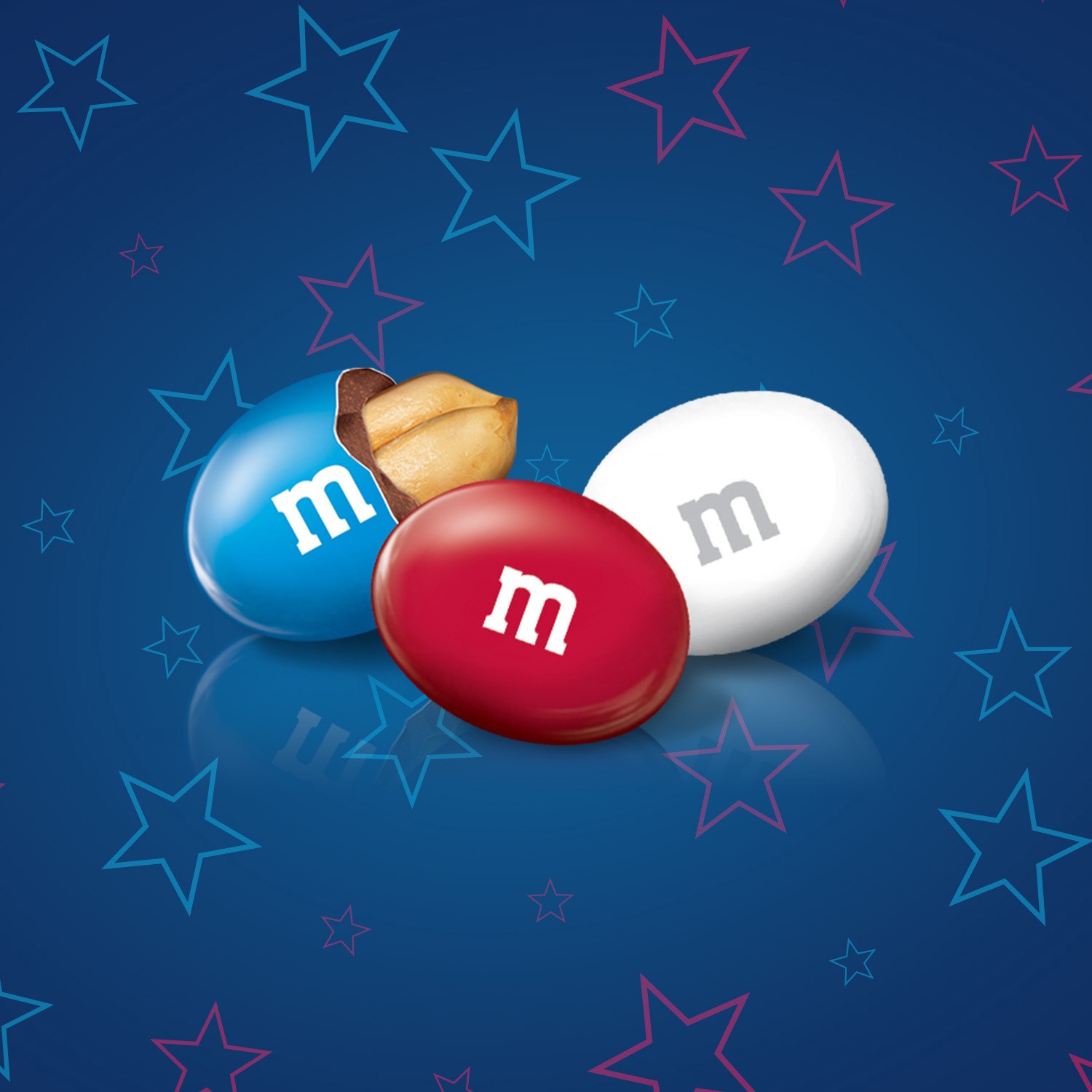 slide 5 of 7, M&M's Red, White & Blue Peanut Patriotic Chocolate Candy, 42-Ounce Party Size Bag, 42 oz