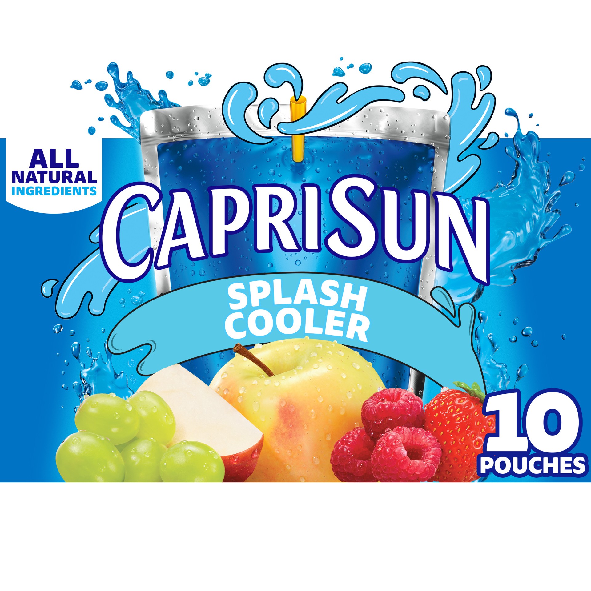 slide 1 of 5, Capri Sun Splash Cooler Mixed Fruit Flavored Juice Drink Blend, 10 ct Box, 6 fl oz Pouches, 10 ct; 6 fl oz