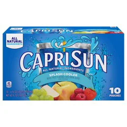 Capri Sun Splash Cooler Mixed Fruit Flavored Juice Drink Blend, 10 ct Box, 6 fl oz Pouches