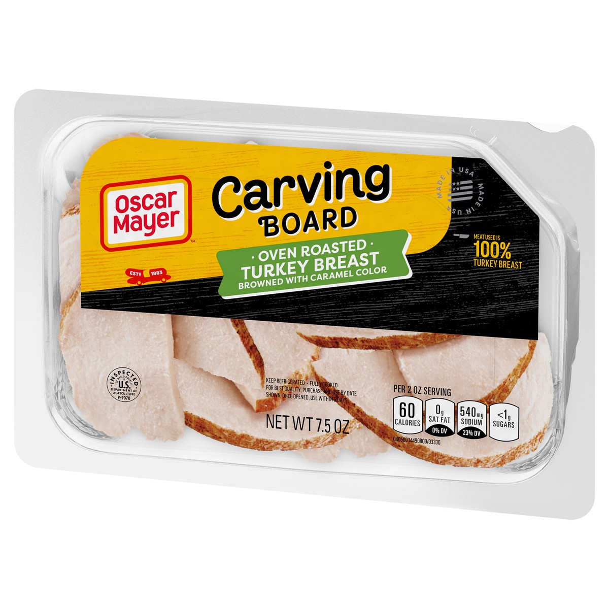 slide 2 of 9, Oscar Mayer Carving Board Oven Roasted Turkey Breast Sliced Lunch Meat - 7.5oz, 7.5 oz