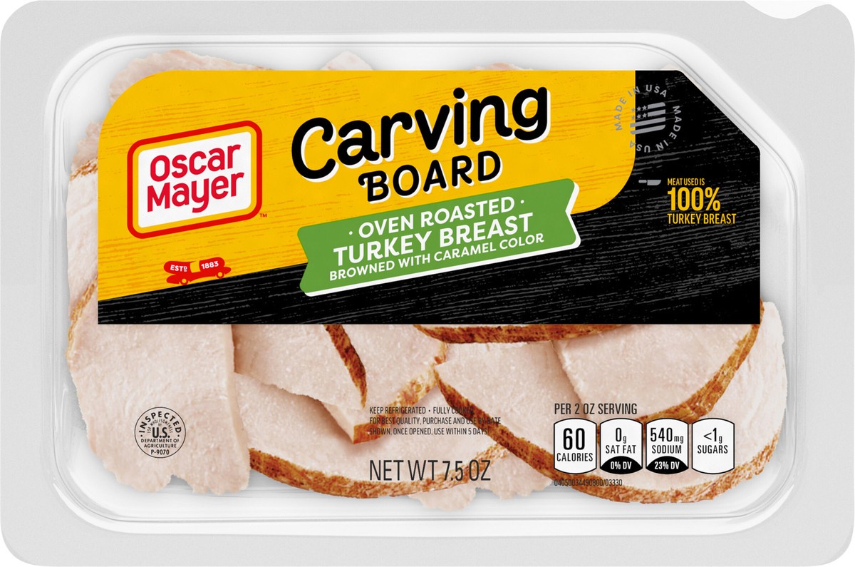 slide 7 of 9, Oscar Mayer Carving Board Oven Roasted Turkey Breast Sliced Lunch Meat - 7.5oz, 7.5 oz