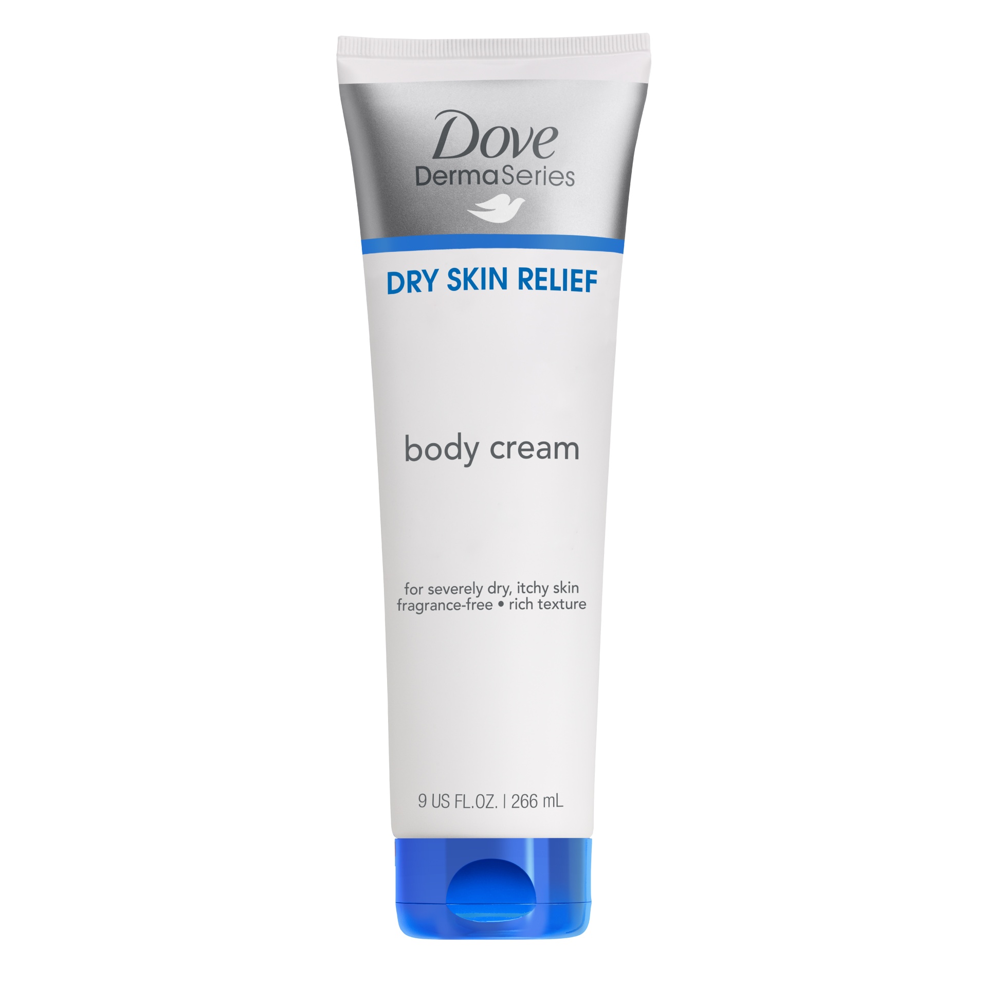 slide 1 of 1, Dove Dry Skin Relief For Very Dry, Itchy Skin Fragrance-Free Body Cream, 9 oz