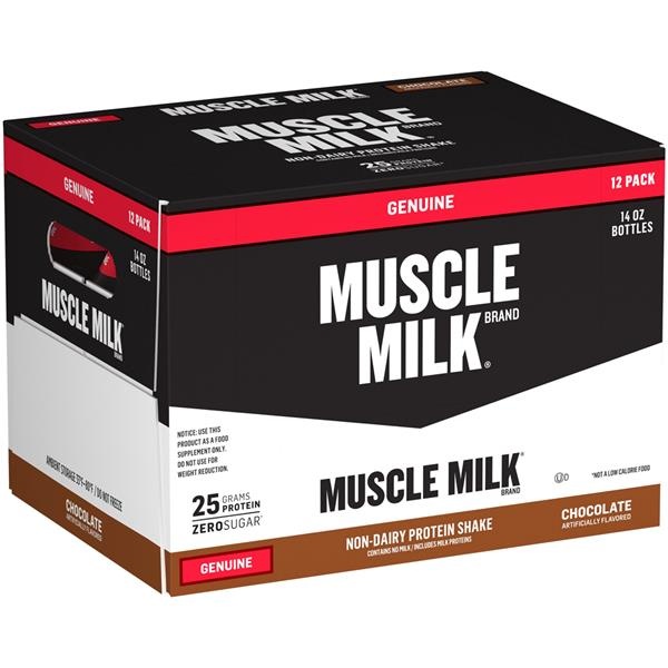 slide 1 of 1, CytoSport Muscle Milk Chocolate Nutritional Shake, 14 oz bottles, 12 ct