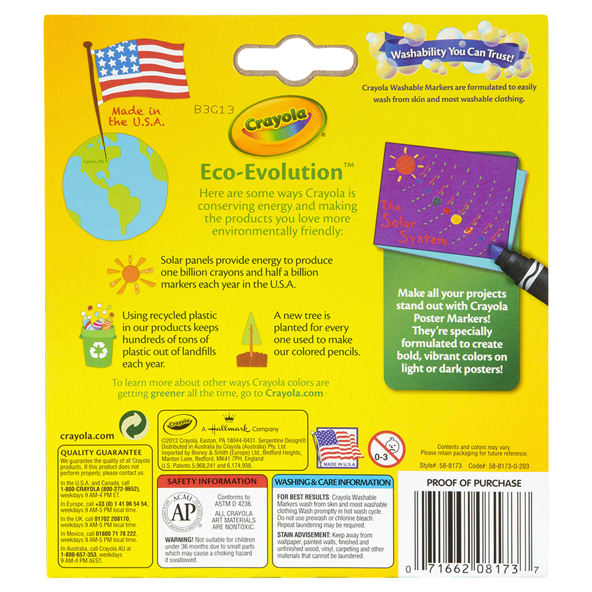 slide 2 of 2, Crayola Washable Poster Markers, 8 ct