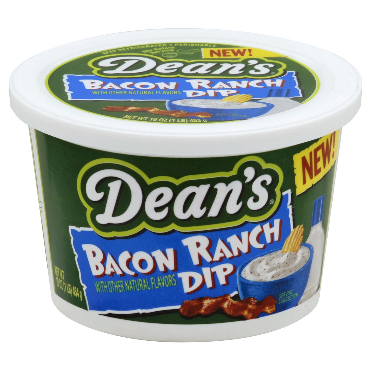 slide 2 of 4, Dean's Bacon Ranch Dip 16 oz Tub, 16 oz