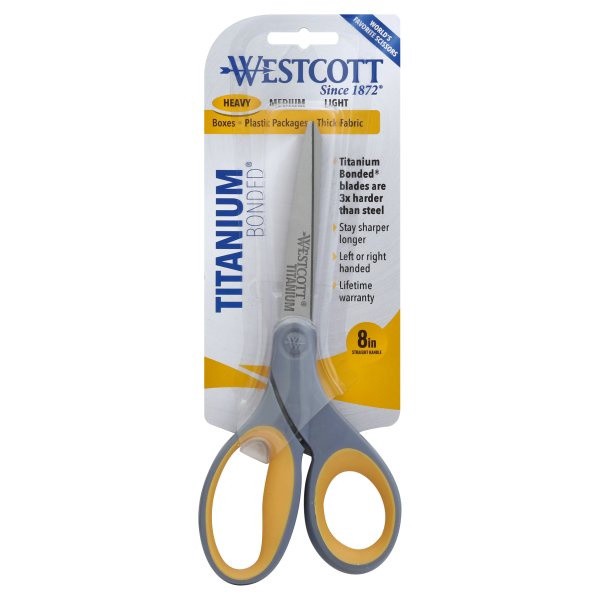 slide 1 of 9, Westcott Titanium Bonded 8 Inches Straight Scissors 1 ea, 1 ct