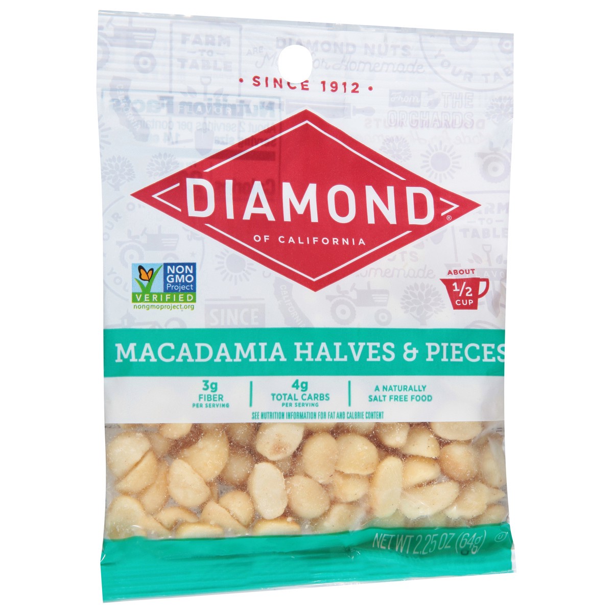 slide 3 of 9, Diamond Nuts Diamond of California Halves & Pieces Macadamia 2.25 oz, 2.25 oz