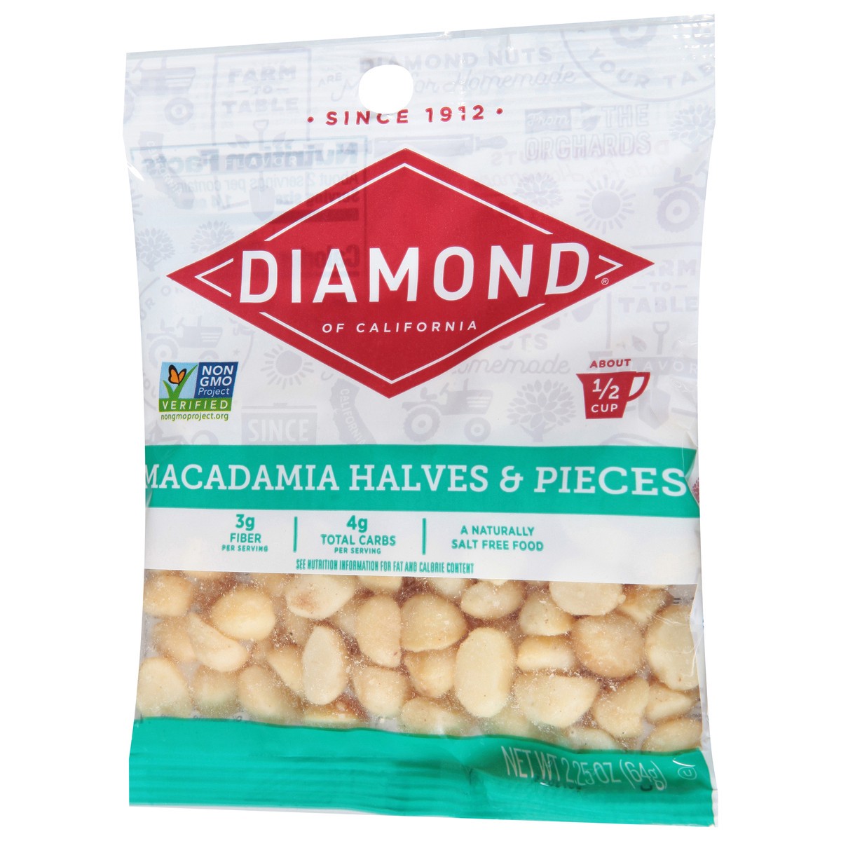 slide 6 of 9, Diamond Nuts Diamond of California Halves & Pieces Macadamia 2.25 oz, 2.25 oz