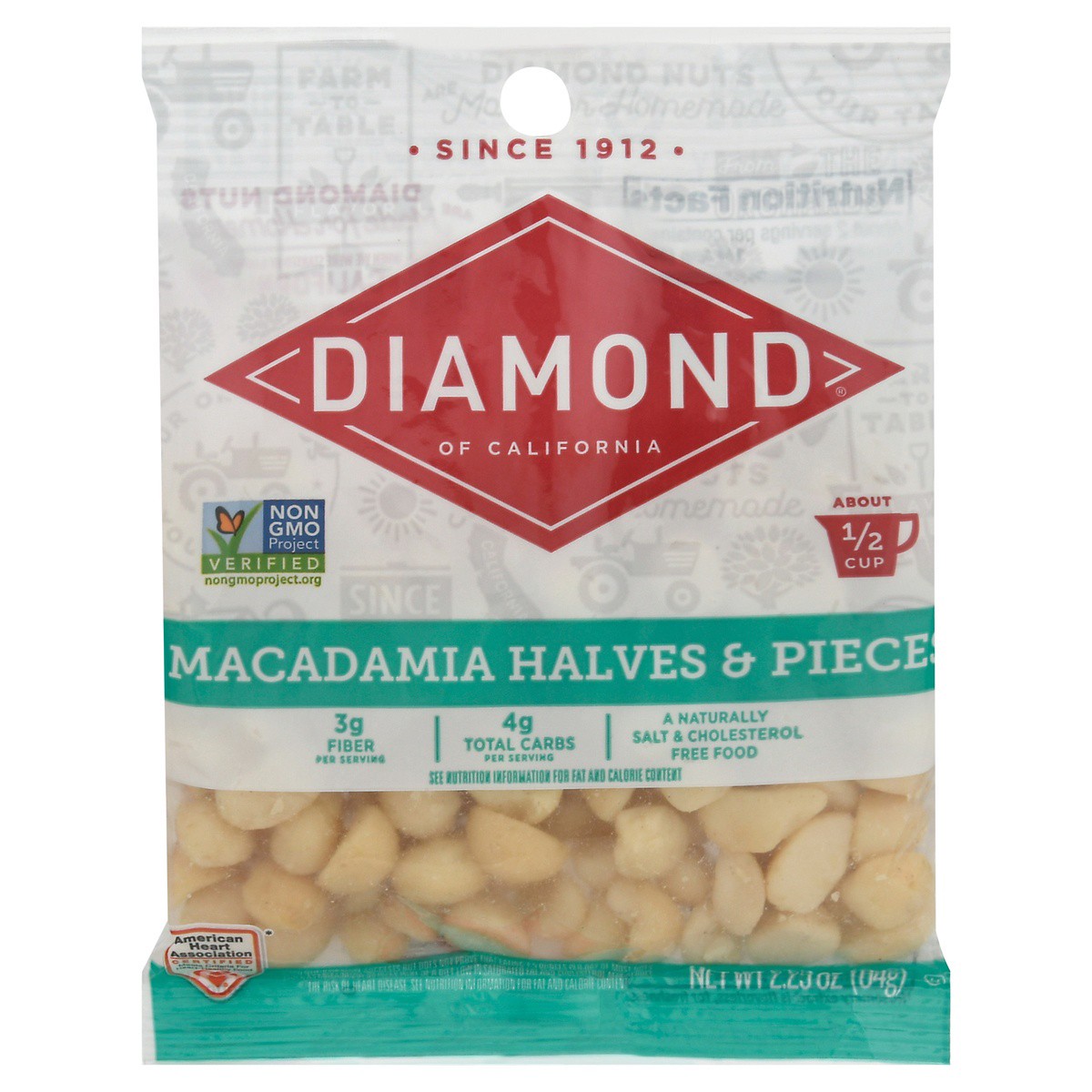 slide 1 of 9, Diamond Nuts Diamond of California Halves & Pieces Macadamia 2.25 oz, 2.25 oz