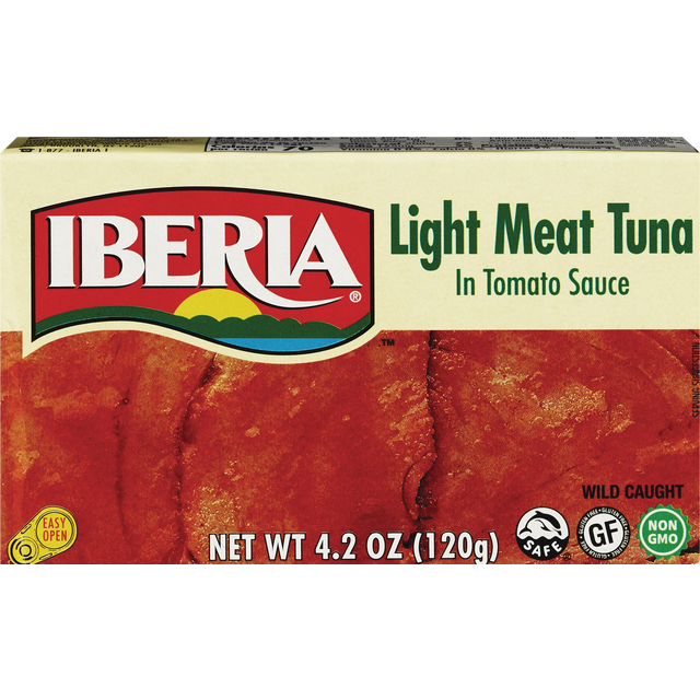 slide 1 of 1, Iberia Light Tuna In Tomato Sauce, 4 oz