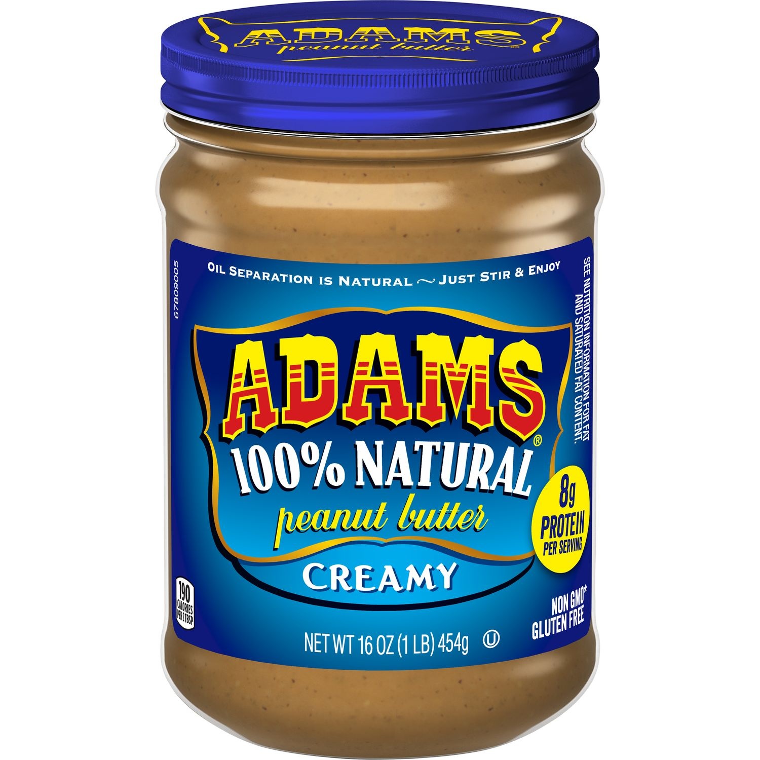 slide 1 of 1, Adam's 100% Natural Creamy Peanut Butter, 16 oz