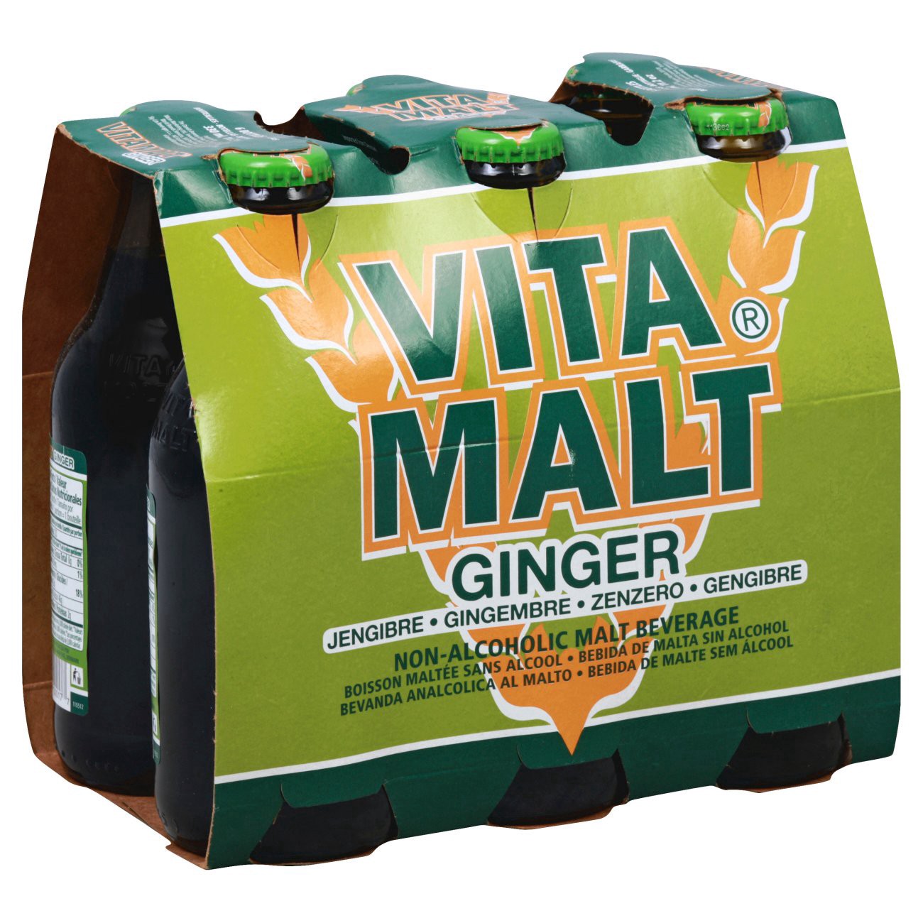 slide 1 of 6, Vita Malt Malt Beverage, Non-Alcoholic, Ginger - 6 ct, 6 ct; 12 fl oz