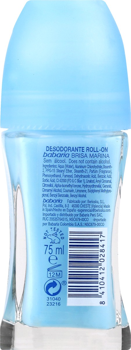 slide 6 of 11, Babaria Roll-On Brisa Marina Deodorant 75 ml, 1 ct