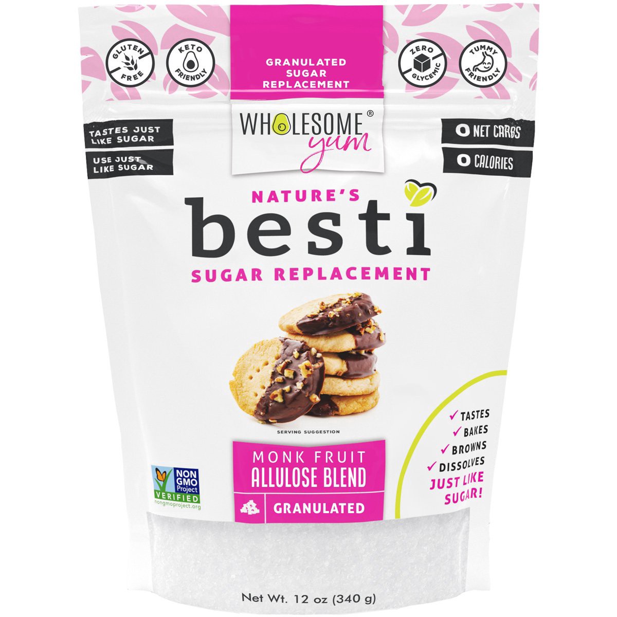 slide 1 of 1, Wholesome Yum Nature's Besti Monk Fruit Allulose Blend Sugar Replacement, 12 oz