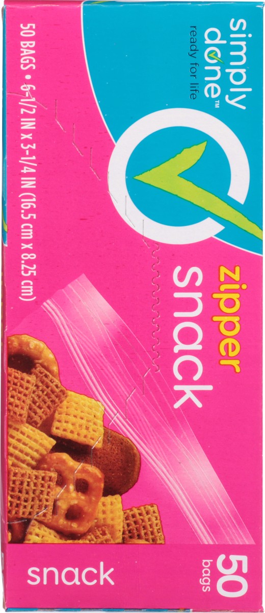 slide 4 of 9, Simply Done Zipper Snack Bags 50 ea, 50 ct