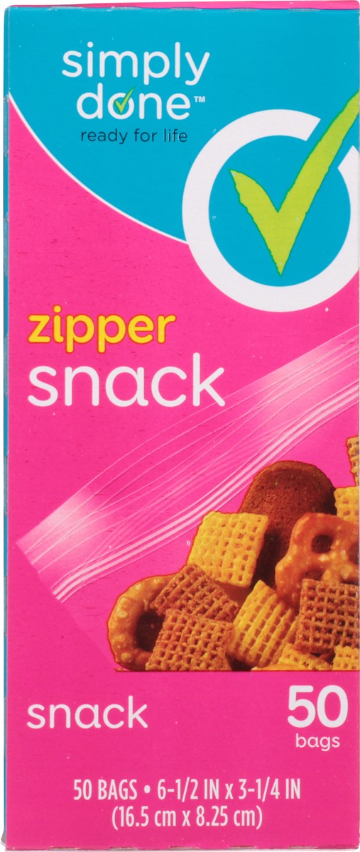 slide 6 of 9, Simply Done Zipper Snack Bags 50 ea, 50 ct