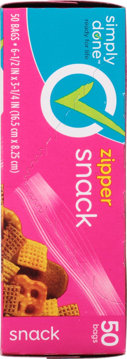 slide 5 of 9, Simply Done Zipper Snack Bags 50 ea, 50 ct