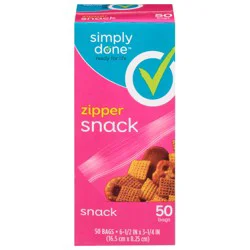 Simply Done Zipper Snack Bags, 50 ct