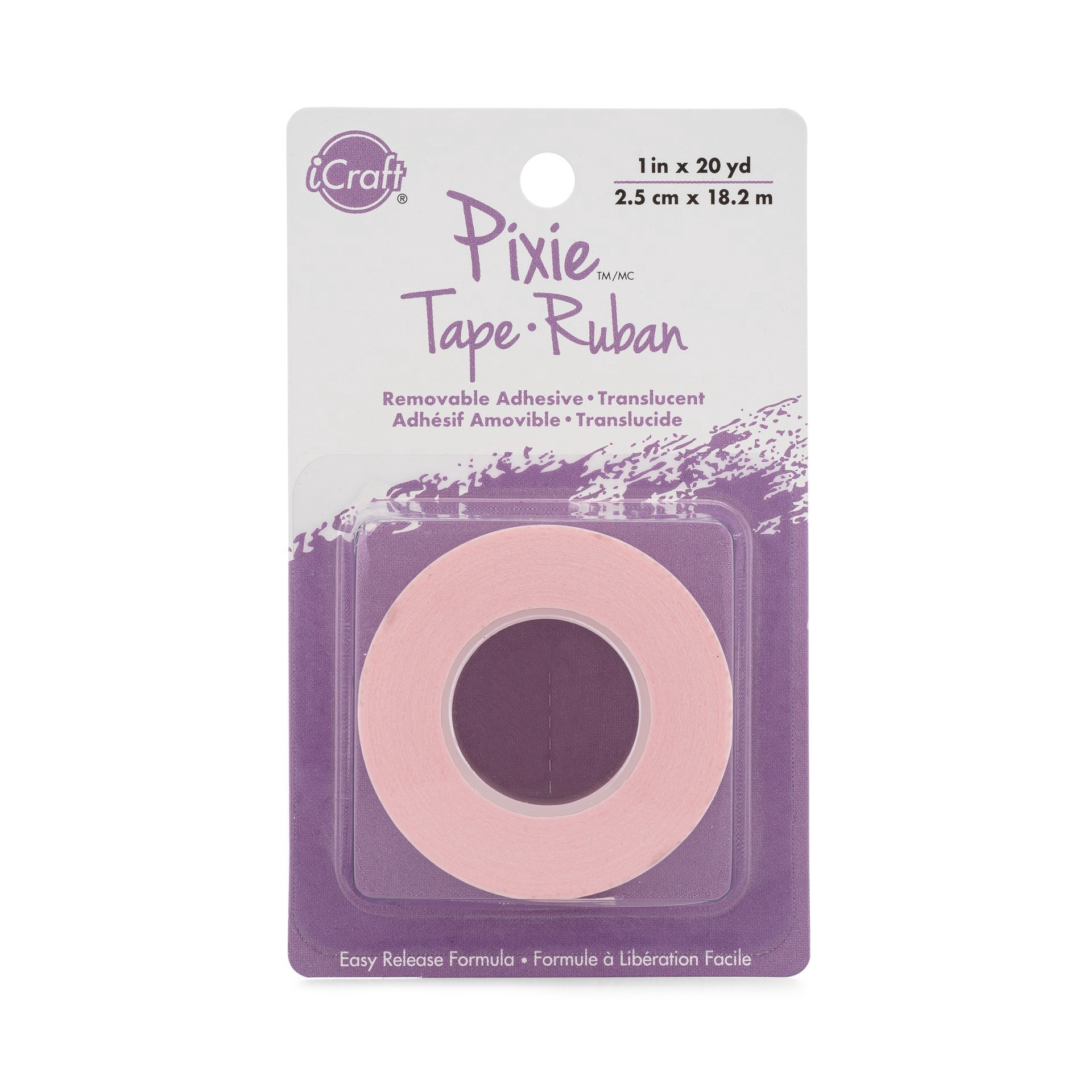 slide 2 of 4, Icraft Pixie 1" Removable Adhesive Tape, 1 in x 20 yd