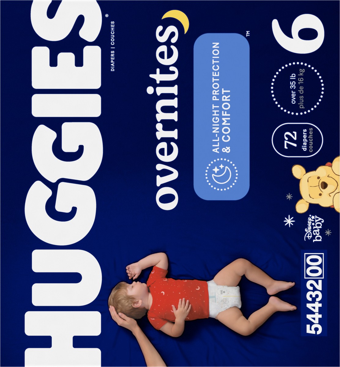 slide 2 of 9, Huggies Overnites Nighttime Baby Diapers, Size 6, 72ct, 72 ct
