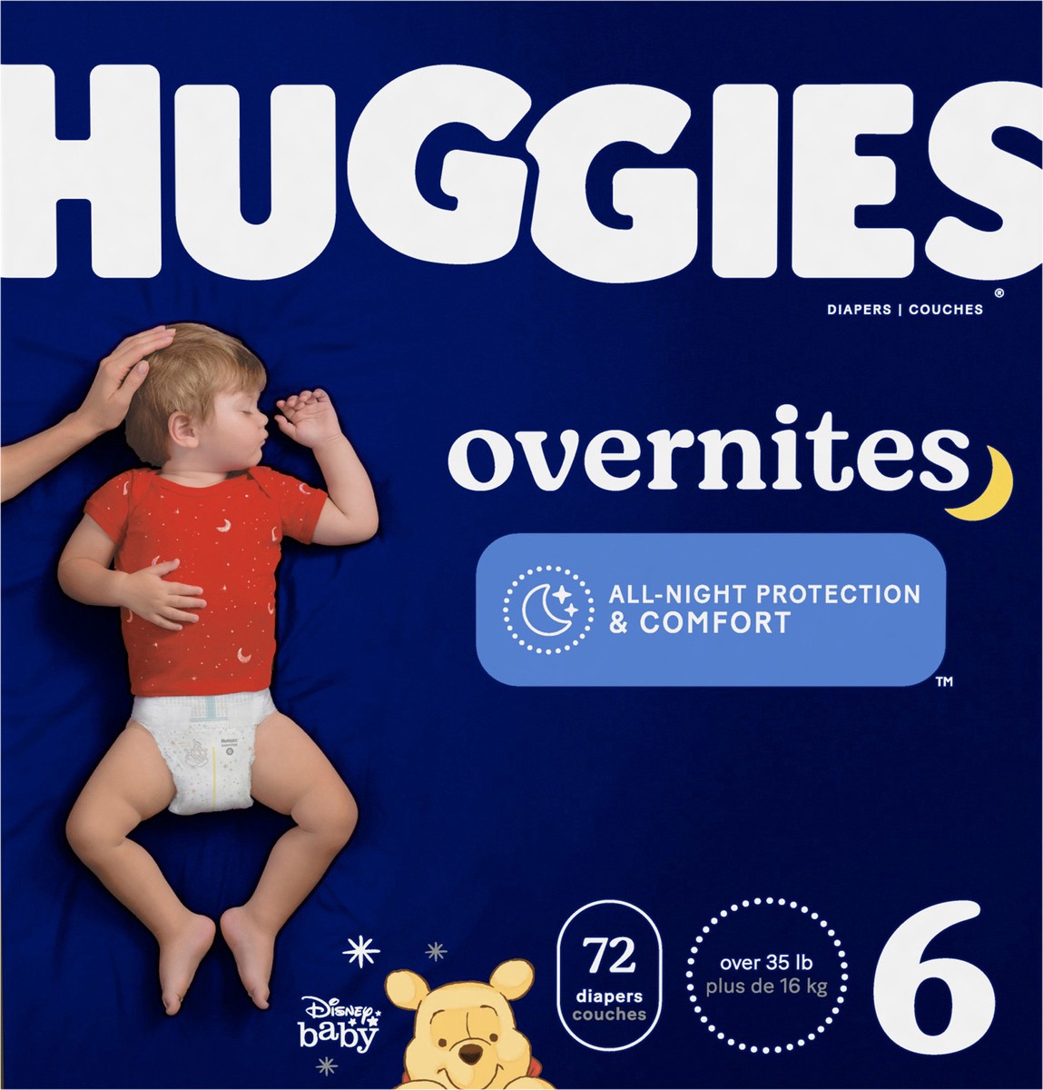slide 5 of 9, Huggies Overnites Nighttime Baby Diapers, Size 6, 72ct, 72 ct
