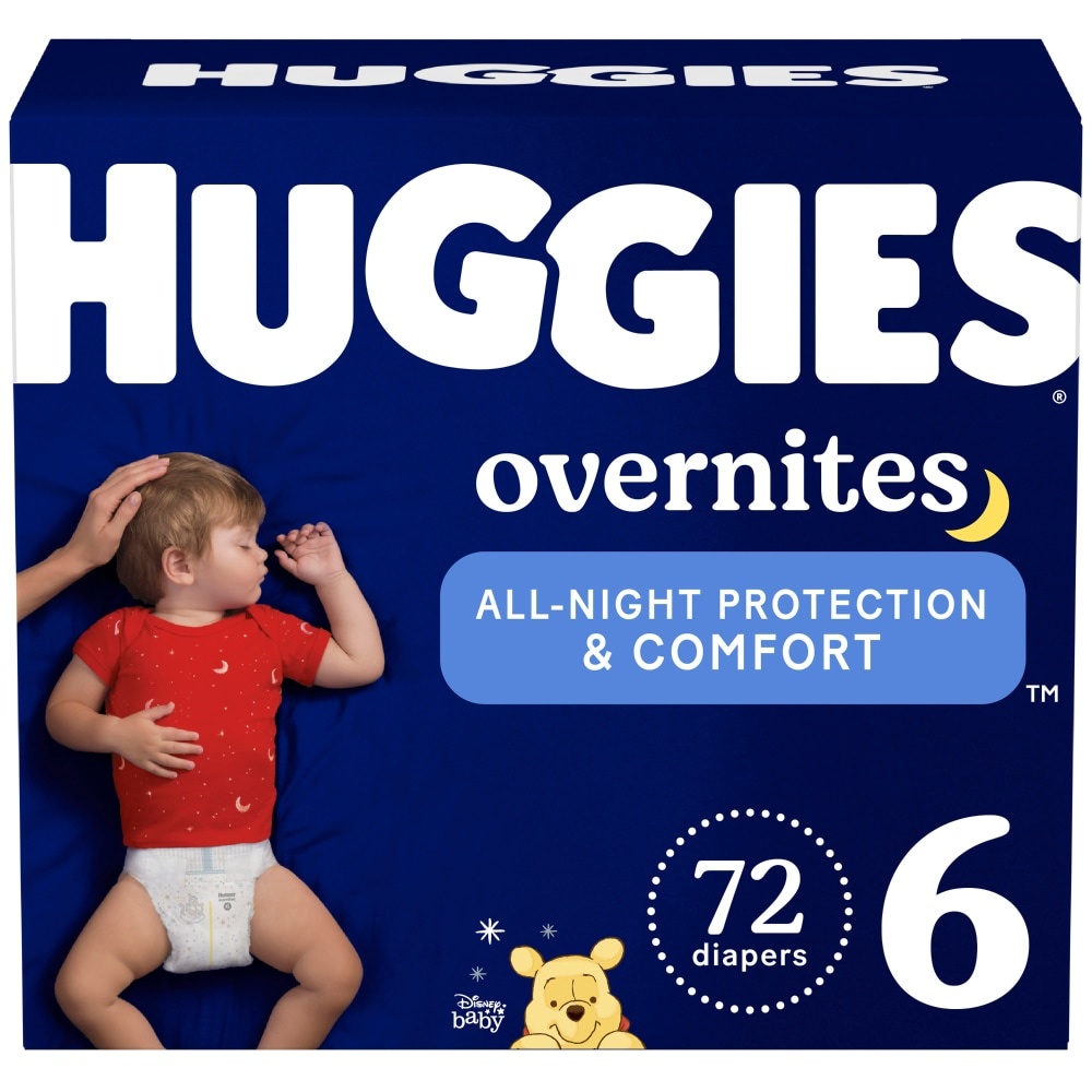 slide 1 of 6, Huggies Overnites Nighttime Baby Diapers Size 6, 72 ct
