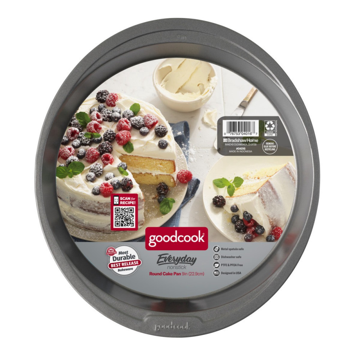 slide 1 of 9, Good Cook Nonstick Round Cake Pan, 1 ct