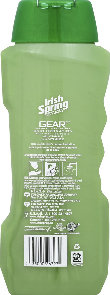 slide 4 of 6, Irish Spring Body Wash Gear Skin Hydration, 18 fl oz