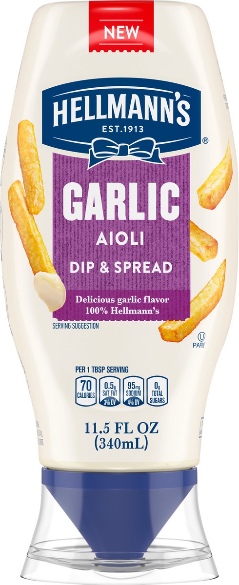 slide 8 of 9, Hellmann's Garlic Dip & Spread Garlic Aioli 11.5 oz, 11.5 fl oz