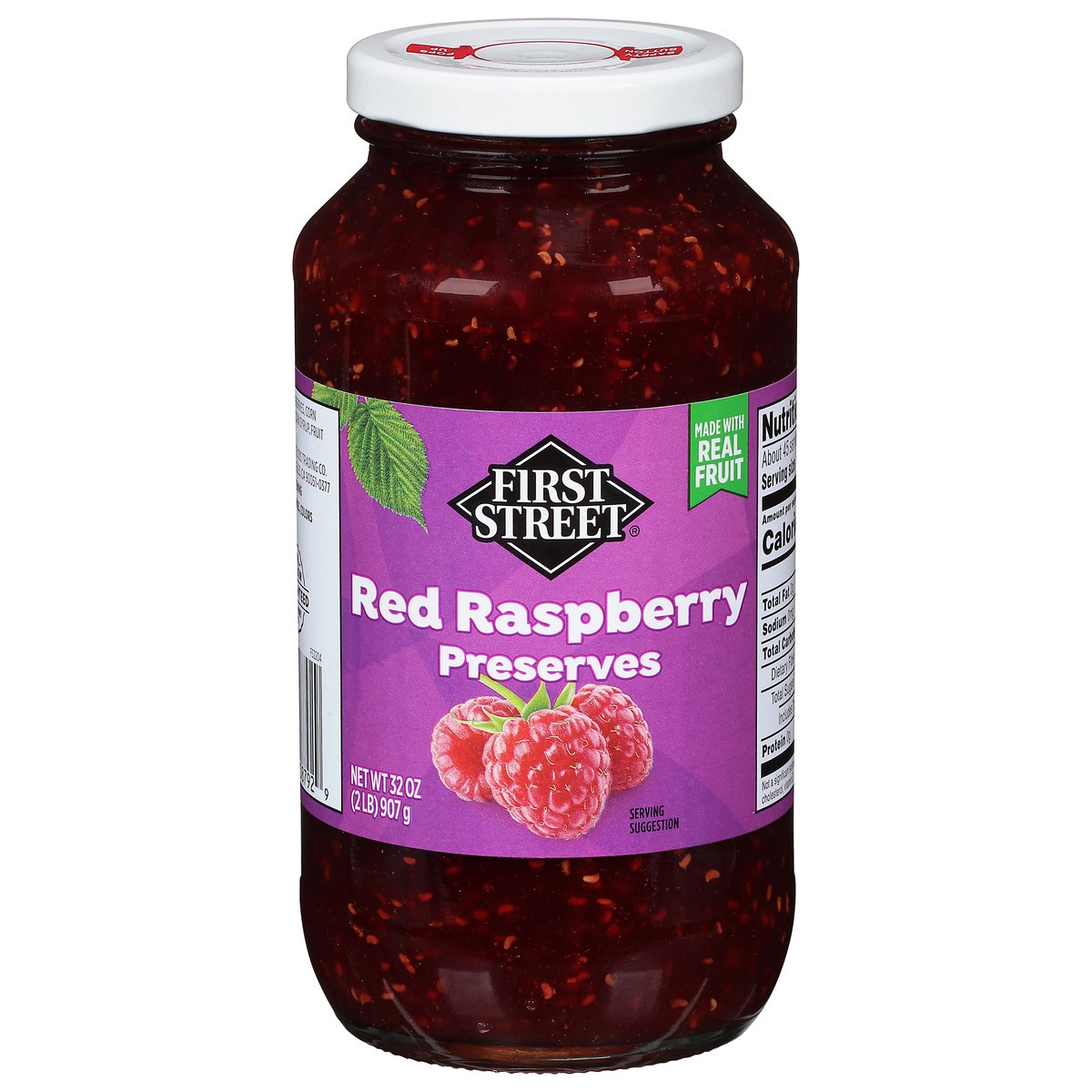 slide 1 of 14, First Street Red Raspberry Preserves, 32 oz