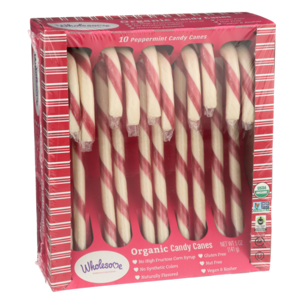 slide 1 of 1, Wholesome Organic Christmas Candy Canes - 5 oz, 5 oz