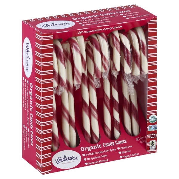 slide 1 of 1, Wholesome Organic Christmas Candy Canes, 5 oz