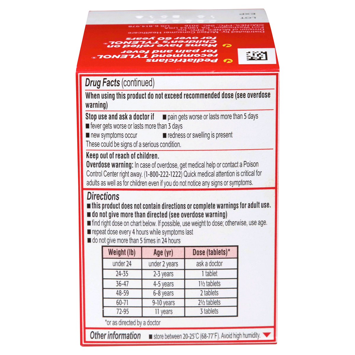 Children's Tylenol Chewables with 160 mg Acetaminophen, Pain Reliever