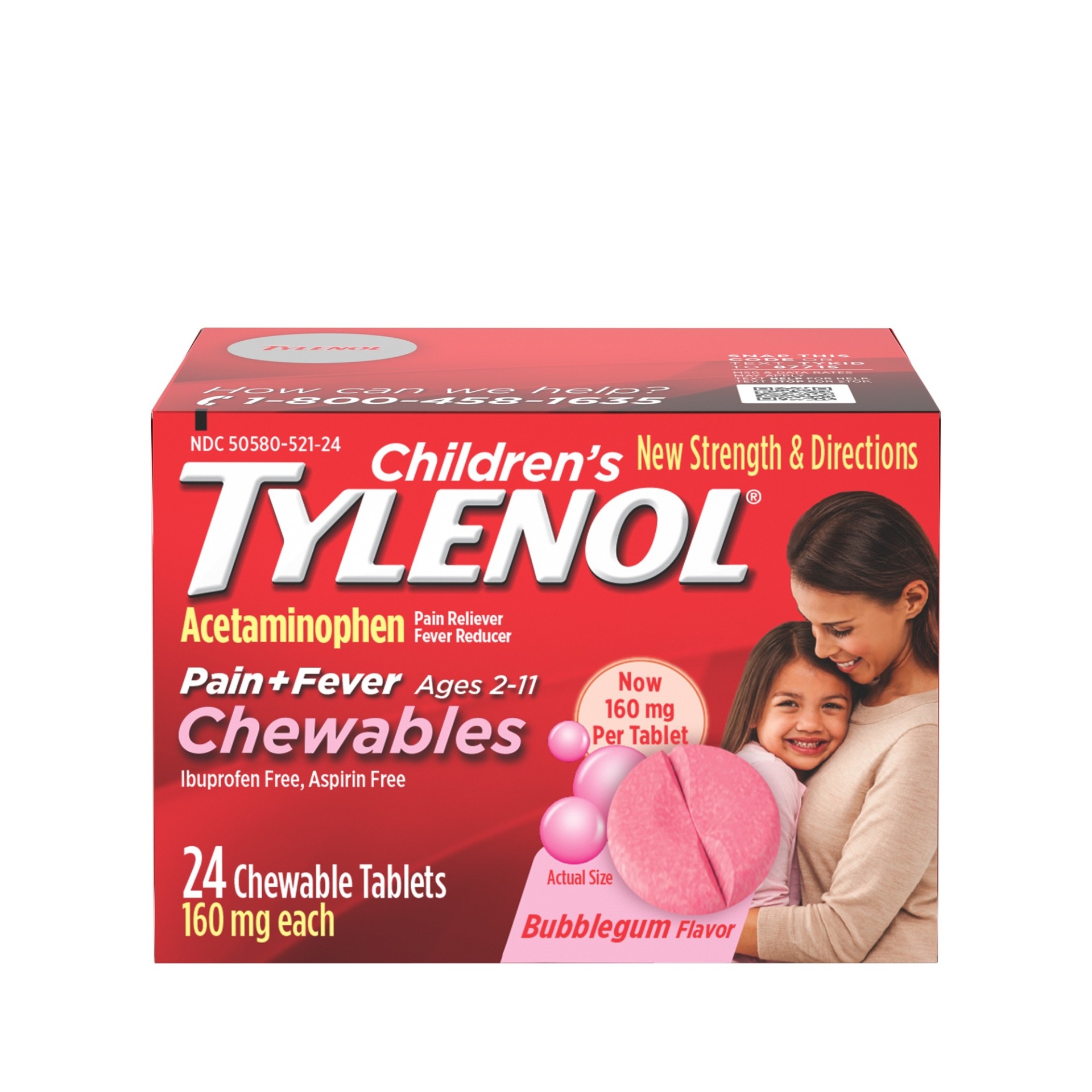 Children's Tylenol Chewables with 160 mg Acetaminophen, Pain Reliever