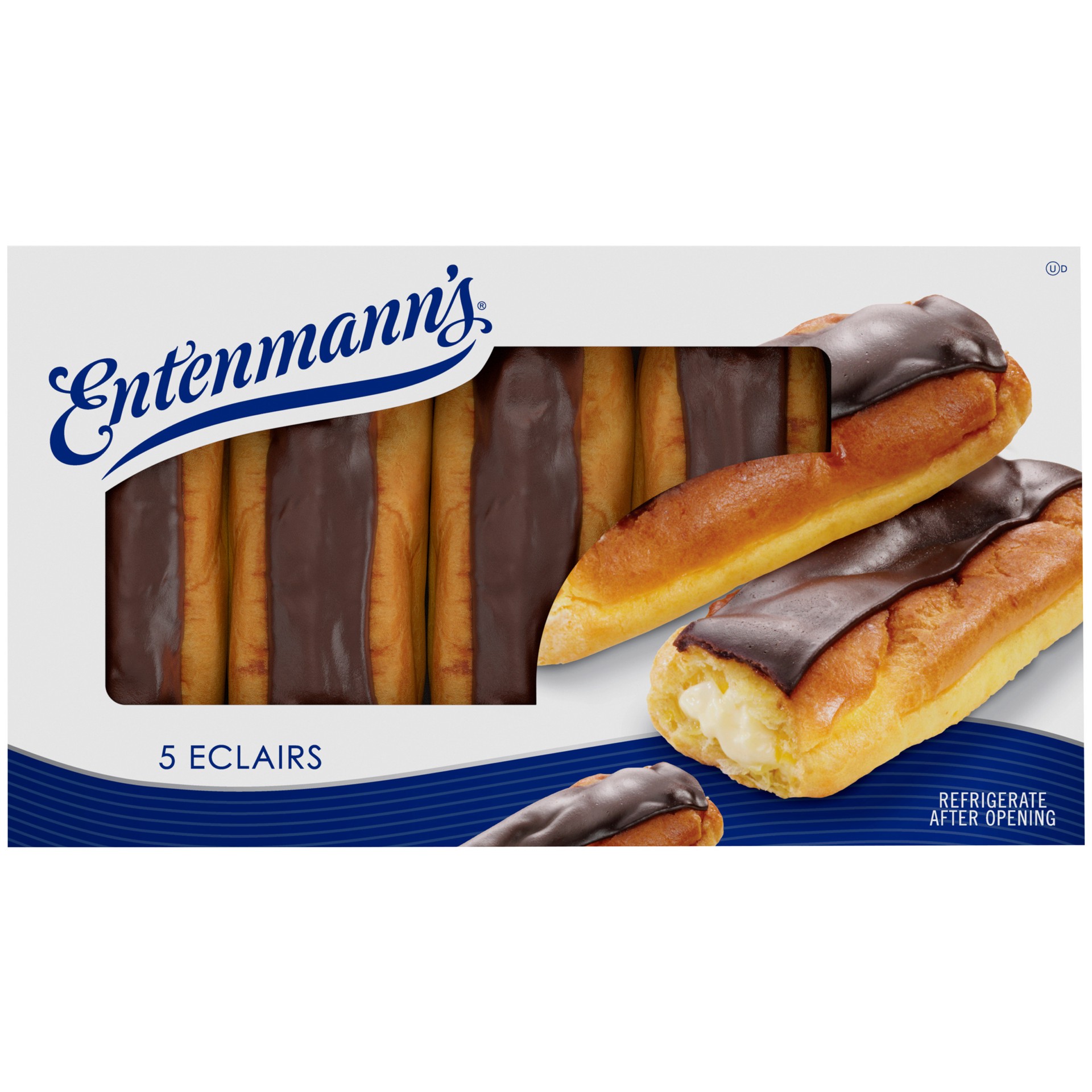 slide 1 of 5, Entenmann's Chocolate Eclairs, 5 count, 1 cnt