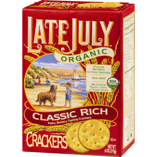 slide 3 of 8, Late July Organic Classic Crackers, 6 oz