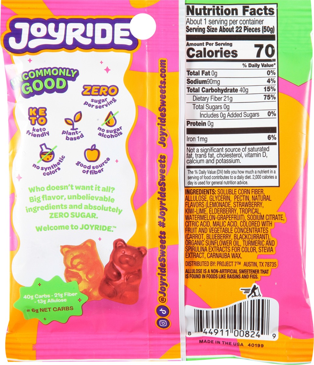slide 9 of 9, Joyride Gummy Bears Fruity Candy 1.8 oz, 1.7 oz