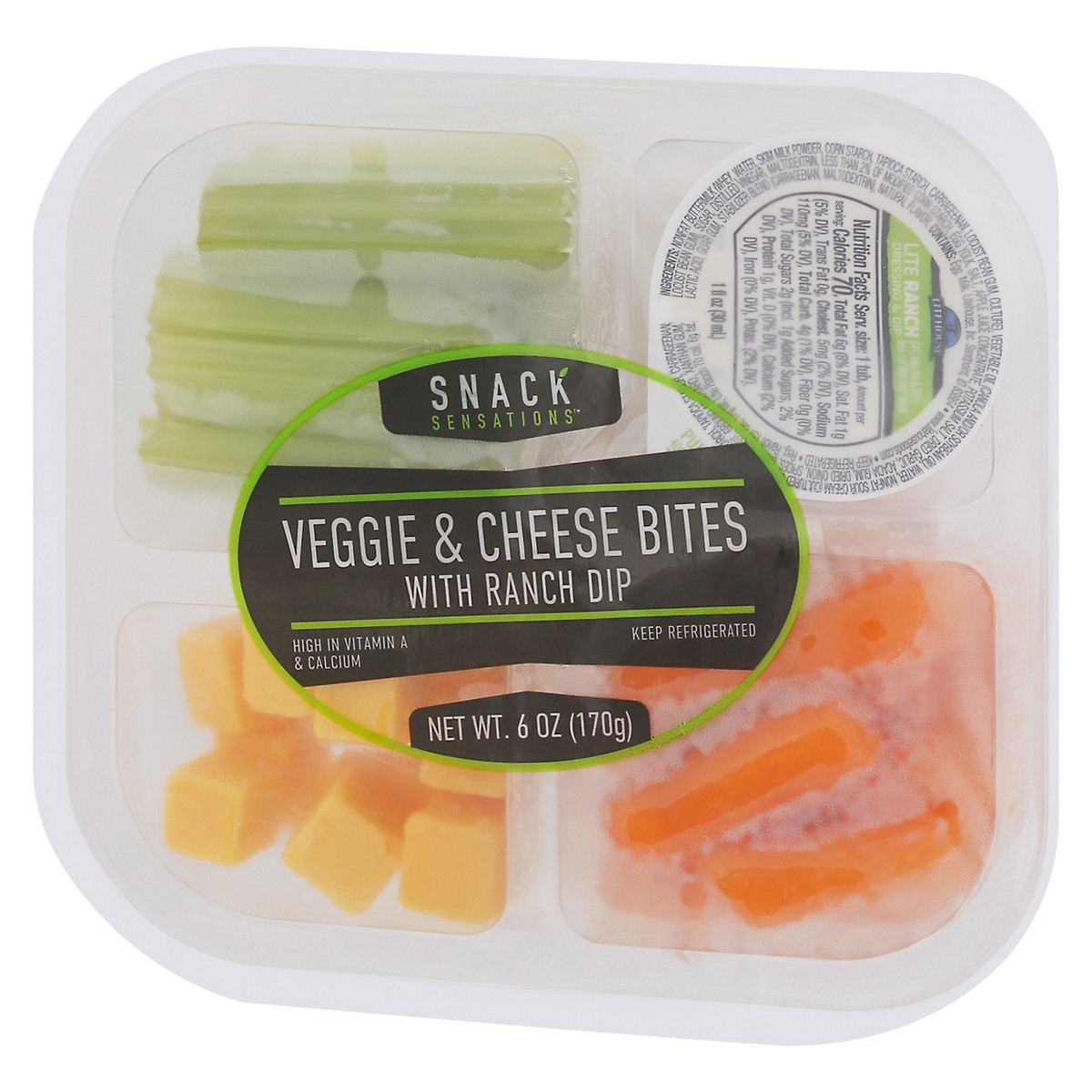 slide 4 of 11, Snack Sensations with Ranch Dip Veggie & Cheese Bites with Ranch Dip 6 oz, 6 oz