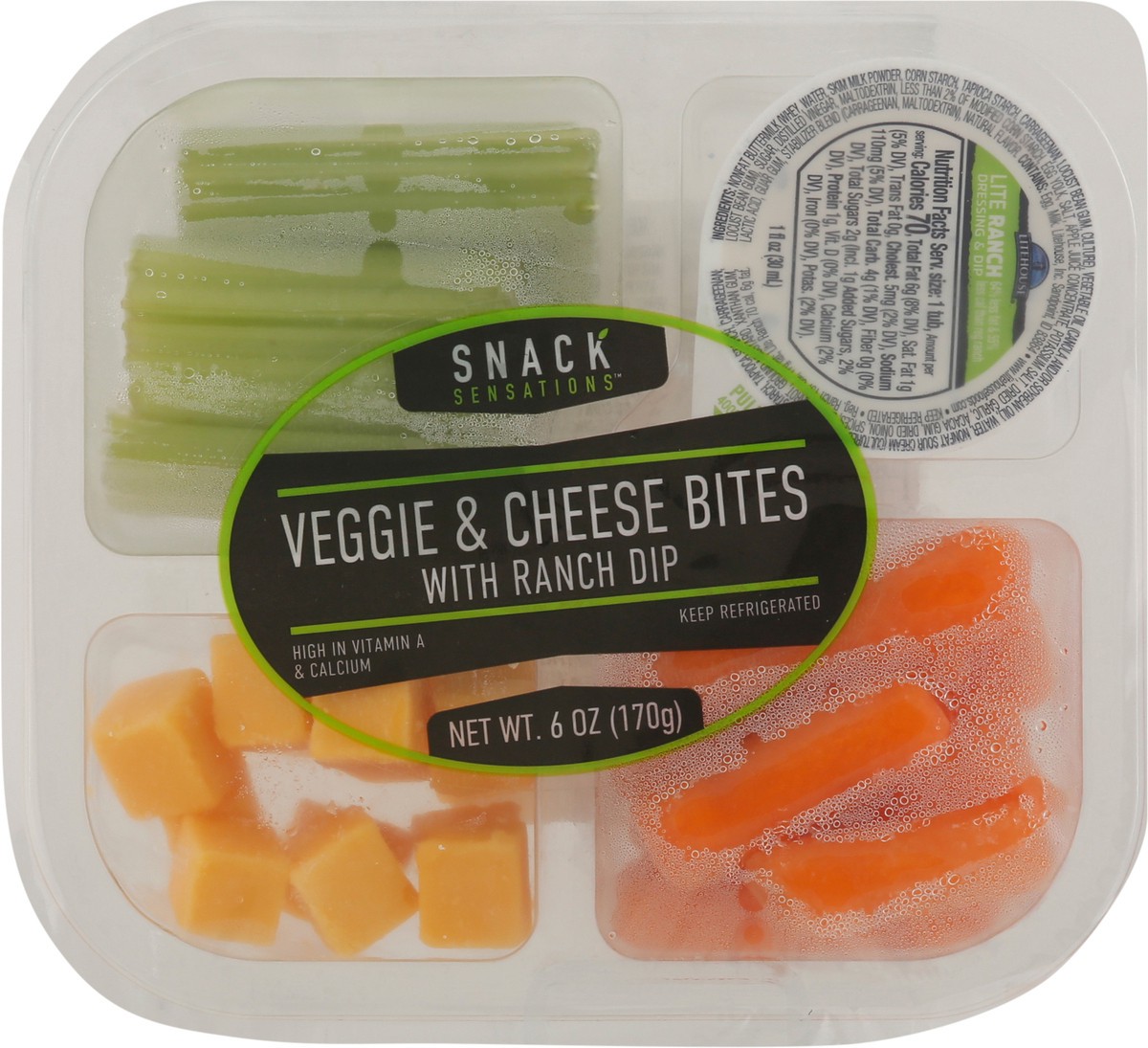 slide 9 of 11, Snack Sensations with Ranch Dip Veggie & Cheese Bites with Ranch Dip 6 oz, 6 oz