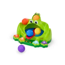 Bright Starts Poppin' Ball Frog Ball Play Toy, Launching, Bouncing & Ramp Racer Toy, Crawl and Chase, Unisex, 6 Months+