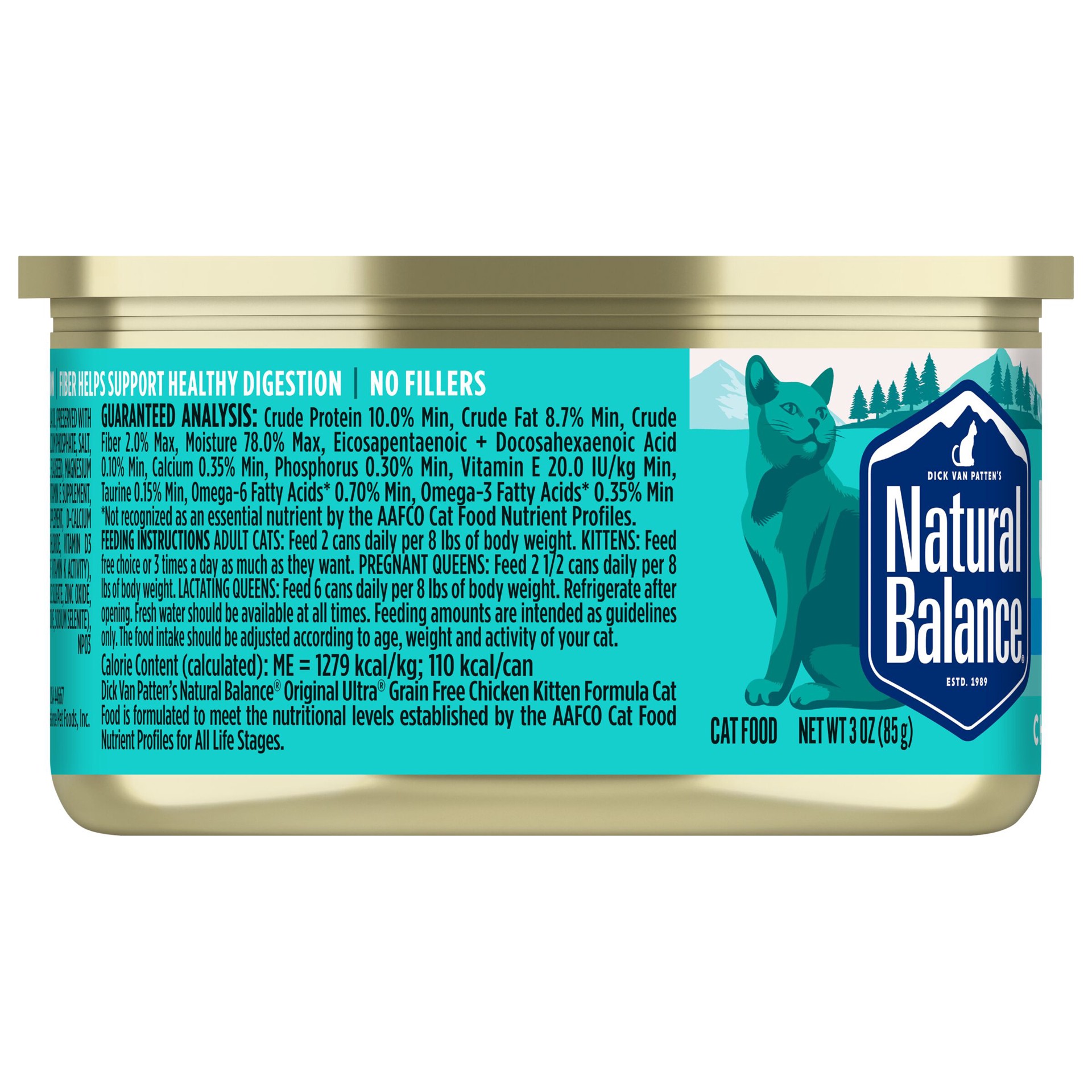 slide 4 of 5, Natural Balance Original Ultra Grain Free Wet Kitten Food, Chicken Formula, 3 oz Can, 3 oz