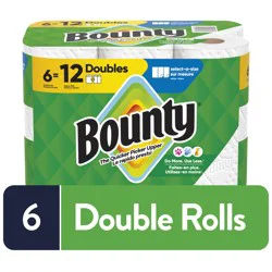 Bounty Paper Towels Select-A-Size White, 6 Double Rolls, 82 Sheets Per Roll