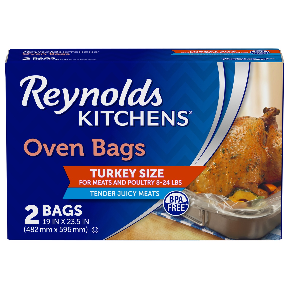 slide 1 of 5, Reynolds Turkey Sized Oven Bag, 2 ct