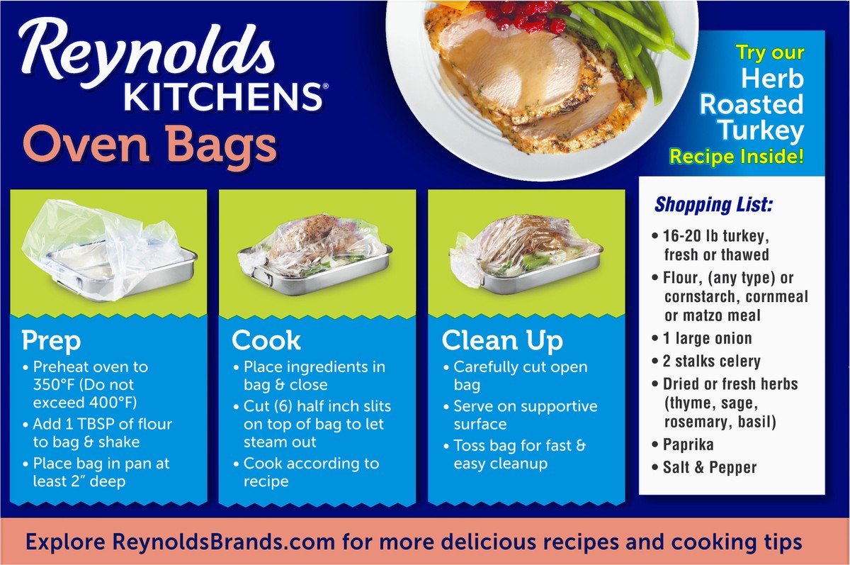 slide 5 of 11, Reynolds Kitchens Turkey Size Oven Bags 2 ea, 2 ct