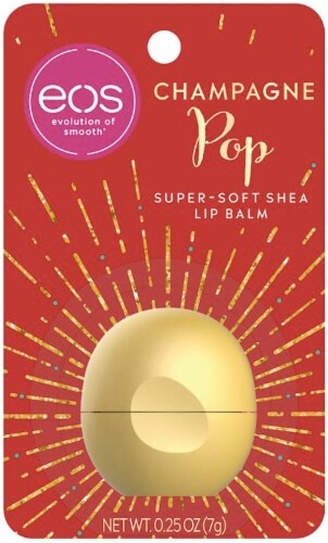 slide 1 of 1, eos Champagne Pop Super-Soft Shea Lip Balm, 0.25 oz