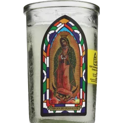 Eternalux Novena Candle 4" White "Virgen Caridad Del Cobre"