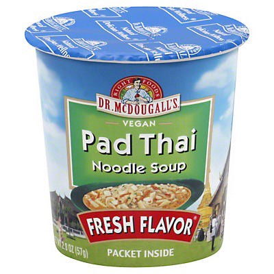 slide 1 of 9, Dr. McDougall's Noodle Soup, Vegan, Pad Thai, 2 oz