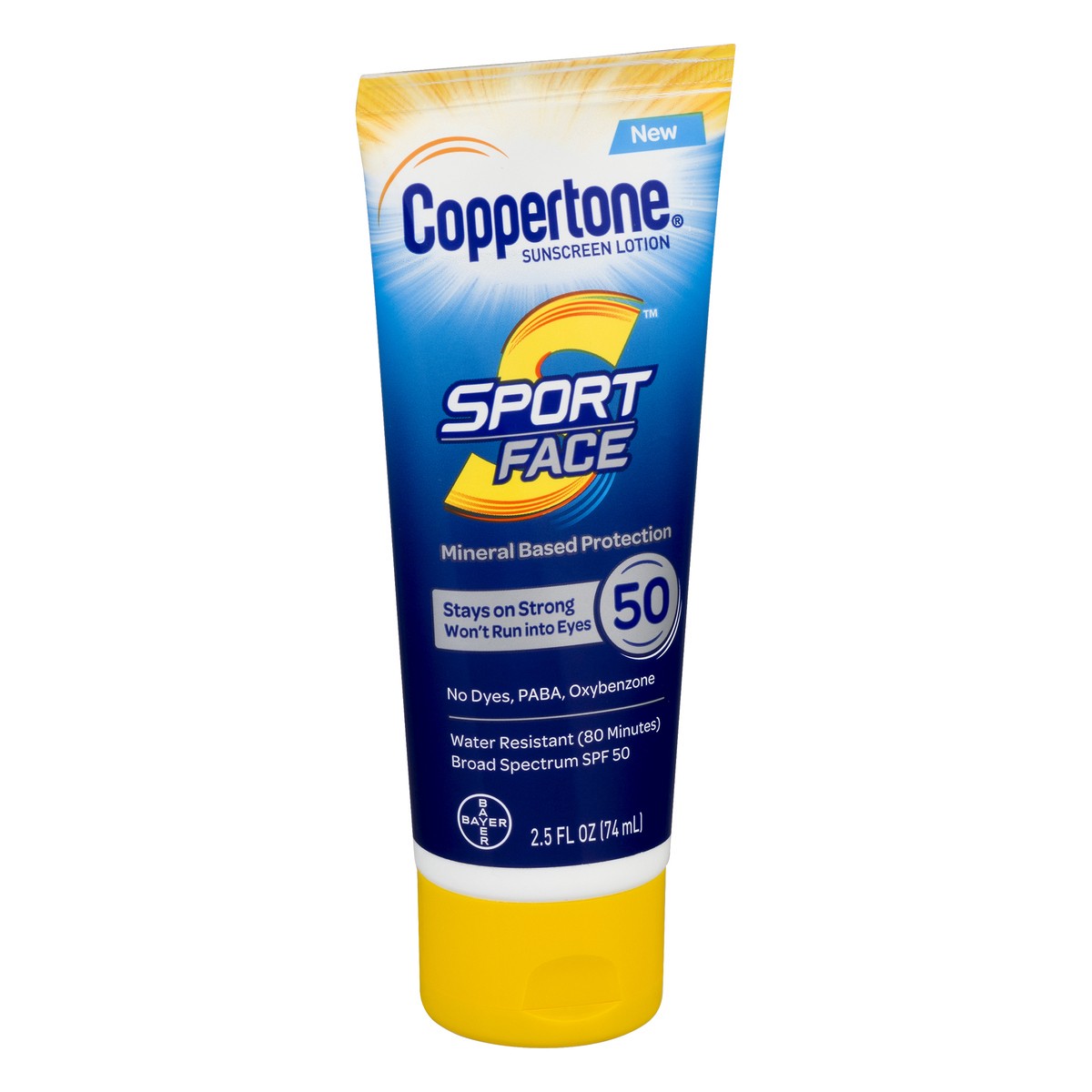 slide 8 of 9, Coppertone Sport Mineral Face Sunscreen Lotion Spf 50, 2.5 oz