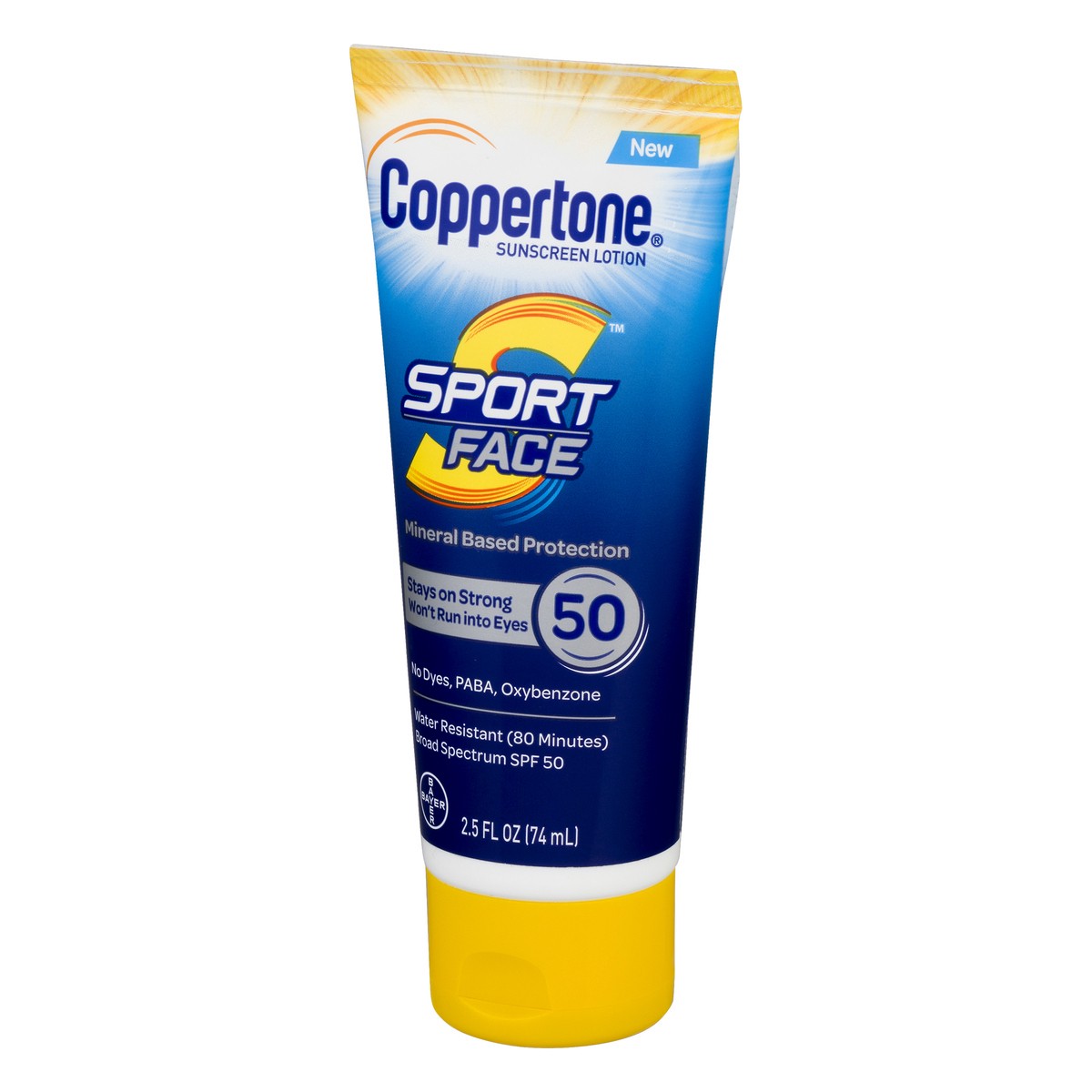 slide 9 of 9, Coppertone Sport Mineral Face Sunscreen Lotion Spf 50, 2.5 oz