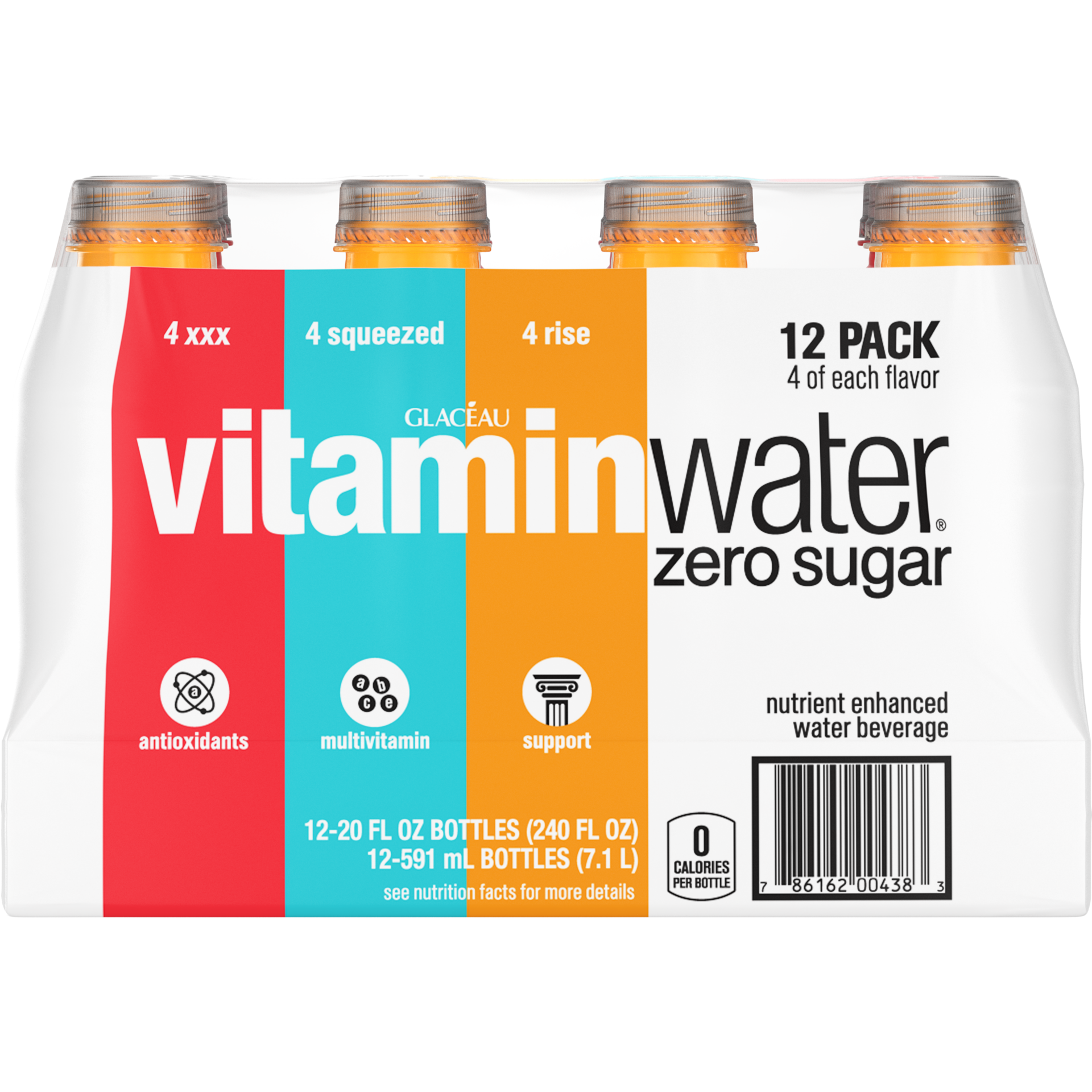 slide 4 of 5, vitaminwater Glaceau VWTR Zero Sugar Variety Pack Bottles- 12 ct, 240 fl oz